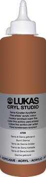 Colore acrilico Lukas Cryl Studio Acrylic Paint Plastic Bottle Colori acrilici Burnt Sienna 500 ml 1 pz - 1