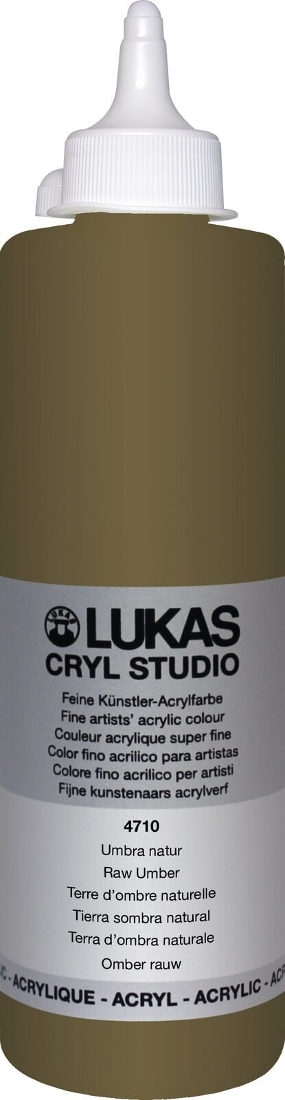 Tinta acrílica Lukas Cryl Studio Acrylic Paint Plastic Bottle Tinta acrílica Raw Umber 500 ml 1 un.