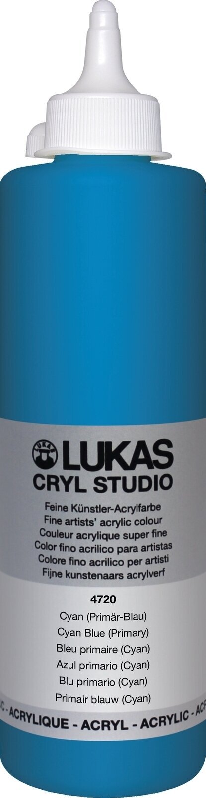 Акрилна боя Lukas Cryl Studio АКРИЛНА боя 500 ml Cyan Blue (Primary)