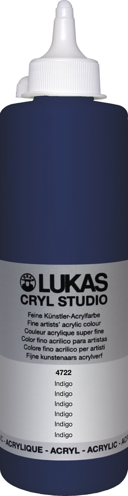 Farba akrylowa Lukas Cryl Studio Acrylic Paint Plastic Bottle Farba akrylowa Indigo 500 ml 1 szt