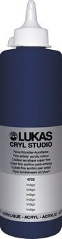 Farba akrylowa Lukas Cryl Studio Acrylic Paint Plastic Bottle Farba akrylowa Indigo 500 ml 1 szt - 1