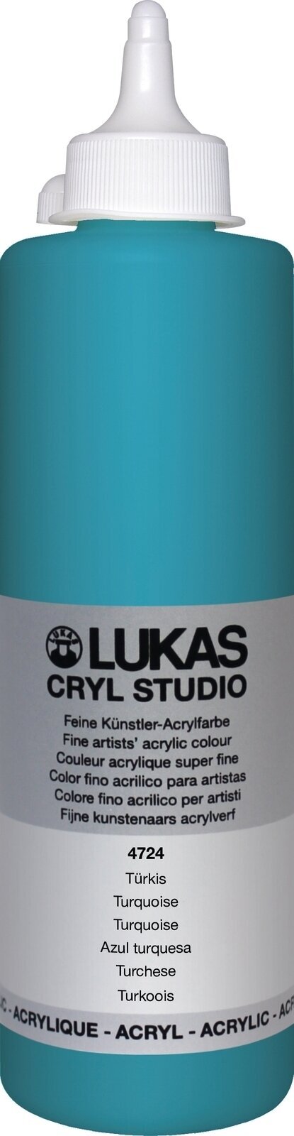 Peinture acrylique Lukas Cryl Studio Acrylic Paint Plastic Bottle Peinture acrylique Turquoise 500 ml 1 pc