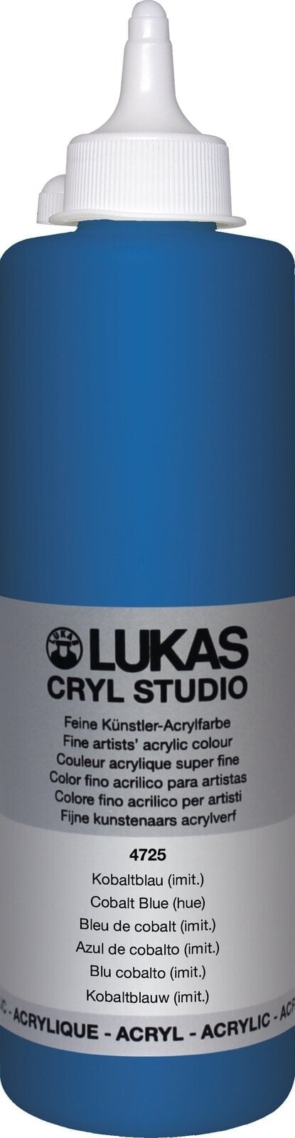 Peinture acrylique Lukas Cryl Studio Acrylic Paint Plastic Bottle Peinture acrylique Cobalt Blue Hue 500 ml 1 pc