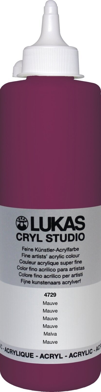 Culoare acrilică Lukas Cryl Studio Acrylic Paint Plastic Bottle Vopsea acrilică Mauve 500 ml 1 buc
