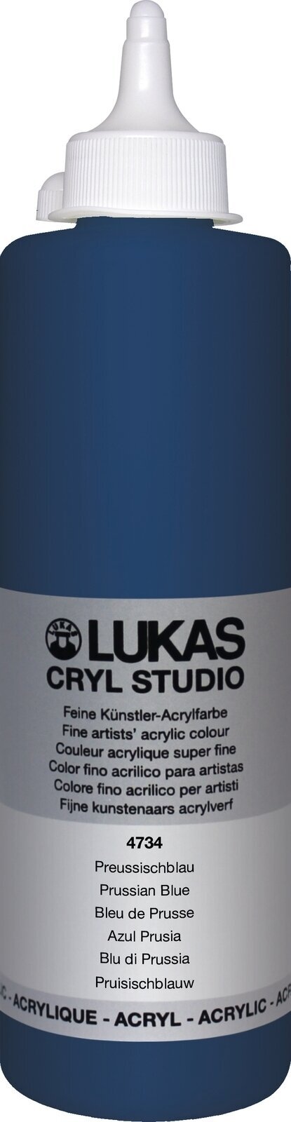 Acrylic Paint Lukas Cryl Studio Acrylic Paint Plastic Bottle Acrylic Paint Prussian Blue 500 ml 1 pc