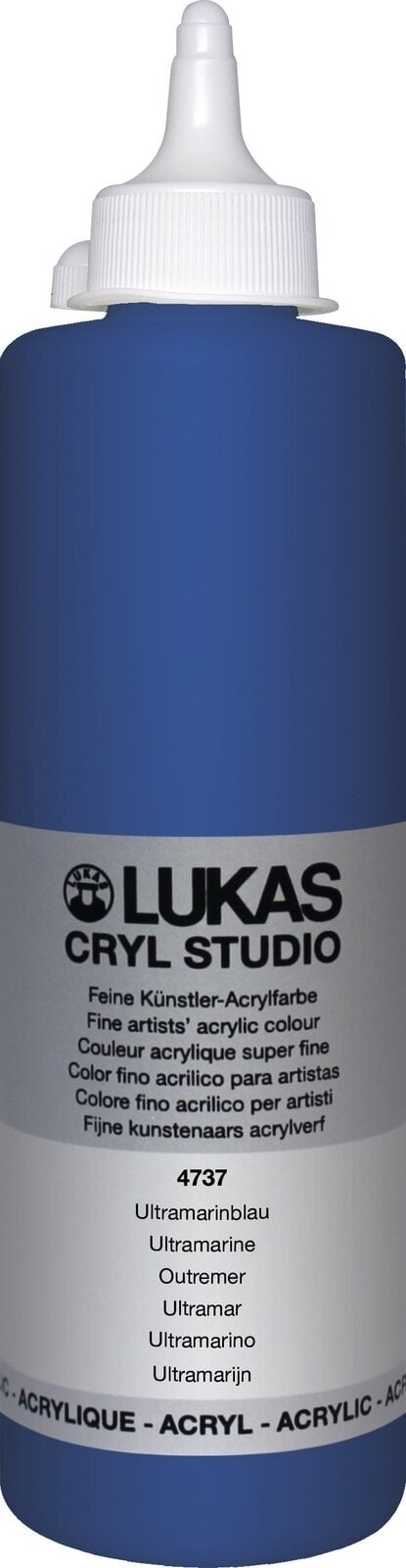 Tinta acrílica Lukas Cryl Studio Acrylic Paint Plastic Bottle Tinta acrílica Ultramarine 500 ml 1 un.