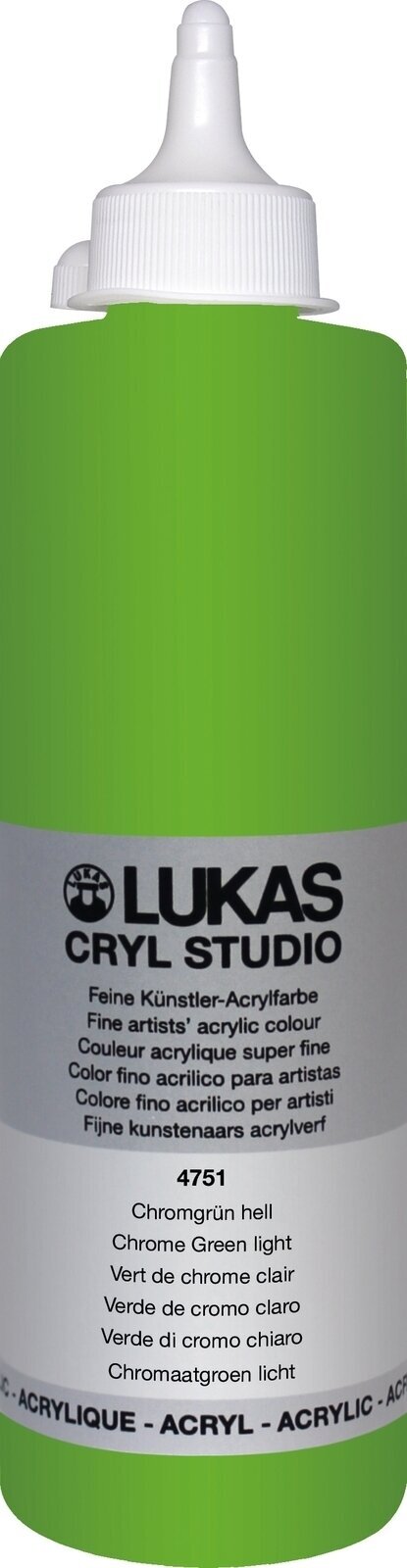 Peinture acrylique Lukas Cryl Studio Acrylic Paint Plastic Bottle Peinture acrylique Chrome Green Light 500 ml 1 pc