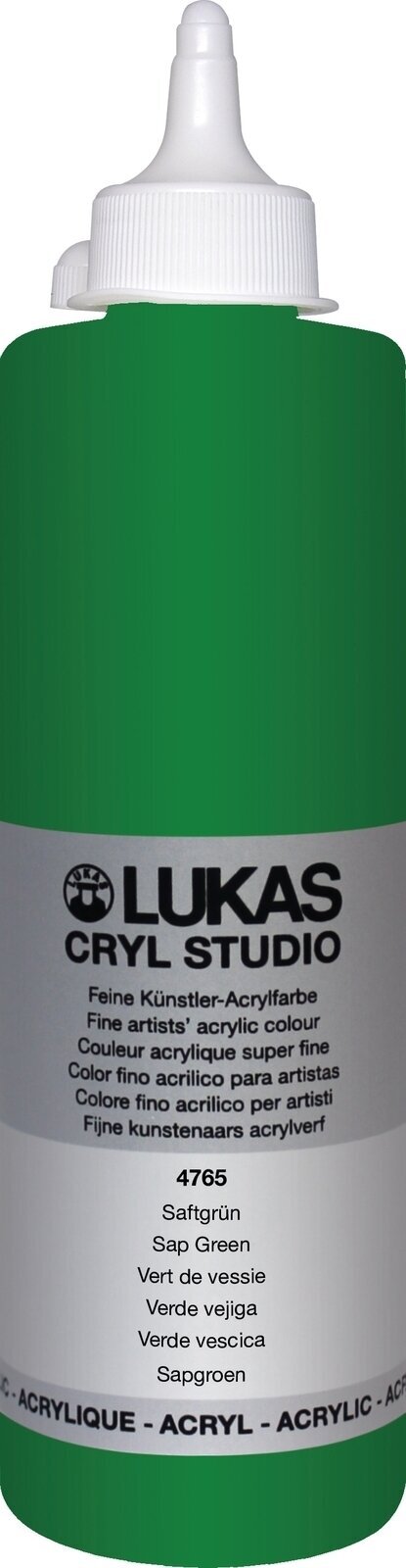 Tinta acrílica Lukas Cryl Studio Acrylic Paint Plastic Bottle Tinta acrílica Sap Green 500 ml 1 un.