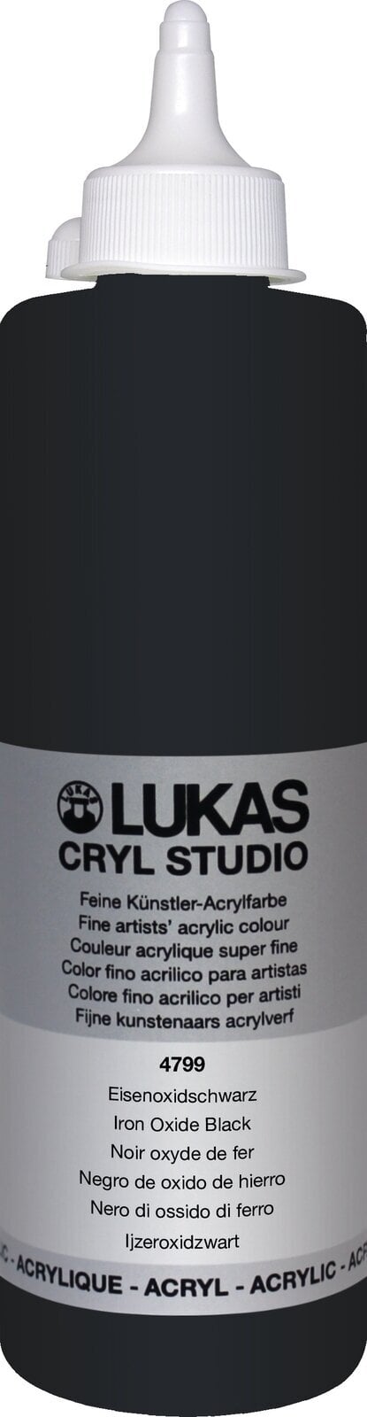 Acrylfarbe Lukas Cryl Studio Acrylic Paint Plastic Bottle Acrylfarbe Iron Oxid Black 500 ml 1 Stck