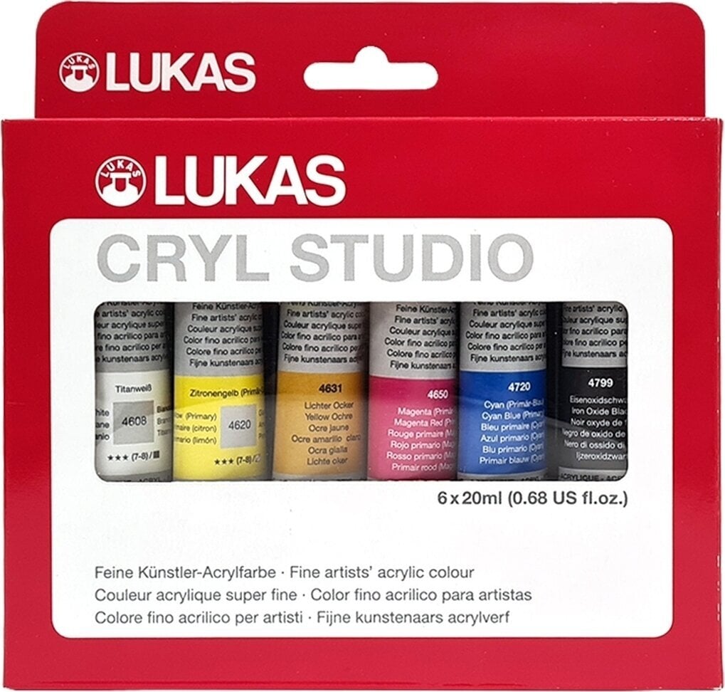 Farba akrylowa Lukas Cryl Studio Zestaw farb akrylowych 6 x 20 ml