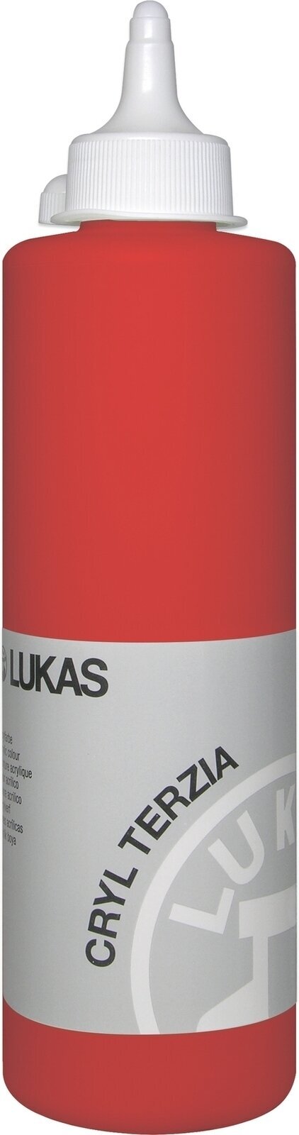 Acrylverf Lukas Cryl Terzia Acrylic Paint Plastic Bottle Acrylverf Cadmium Red Light Hue 500 ml 1 stuk