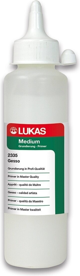 Médio Lukas Acrylic Medium Plastic Bottle Gesso Primer White 250 ml