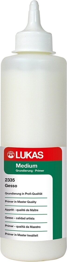 Médium Lukas Acrylic Medium Plastic Bottle Gesso Primer White 500 ml