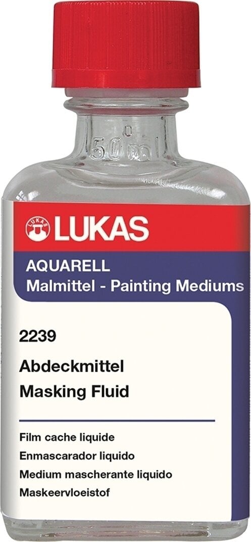 Medio Lukas Watercolor and Gouache Medium Glass Bottle Masking Fluid 50 ml Medio