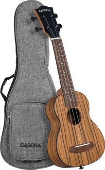 Szoprán ukulele Cascha Soprano Ukulele Zebra Wood Szoprán ukulele Natural - 1