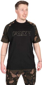 Horgászpóló Fox Horgászpóló Black/Camo Outline T-Shirt - S - 1