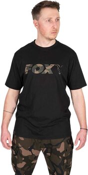 Horgászpóló Fox Horgászpóló Black/Camo Logo T-Shirt - S - 1