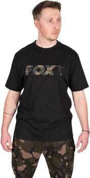 Horgászpóló Fox Horgászpóló Black/Camo Logo T-Shirt - 2XL - 1