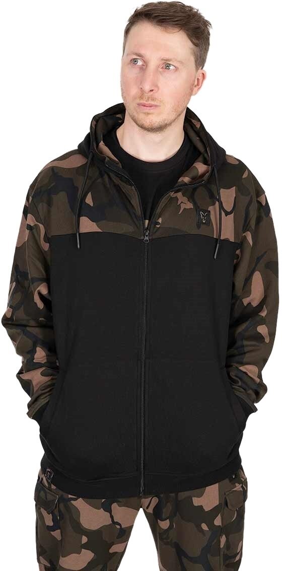 Hættetrøje Fox Hættetrøje LW Black/Camo Split Zip Hoody - S