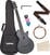 Folk Guitar Cascha Carbon Fibre Acoustic Guitar Black Matte