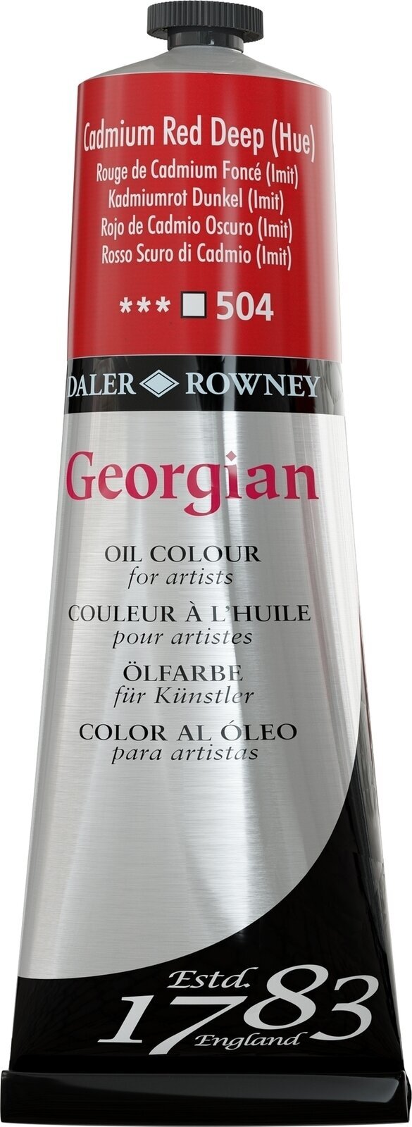 Oil colour Daler Rowney Georgian Oil Paint Cadmium Red Deep Hue 225 ml 1 pc