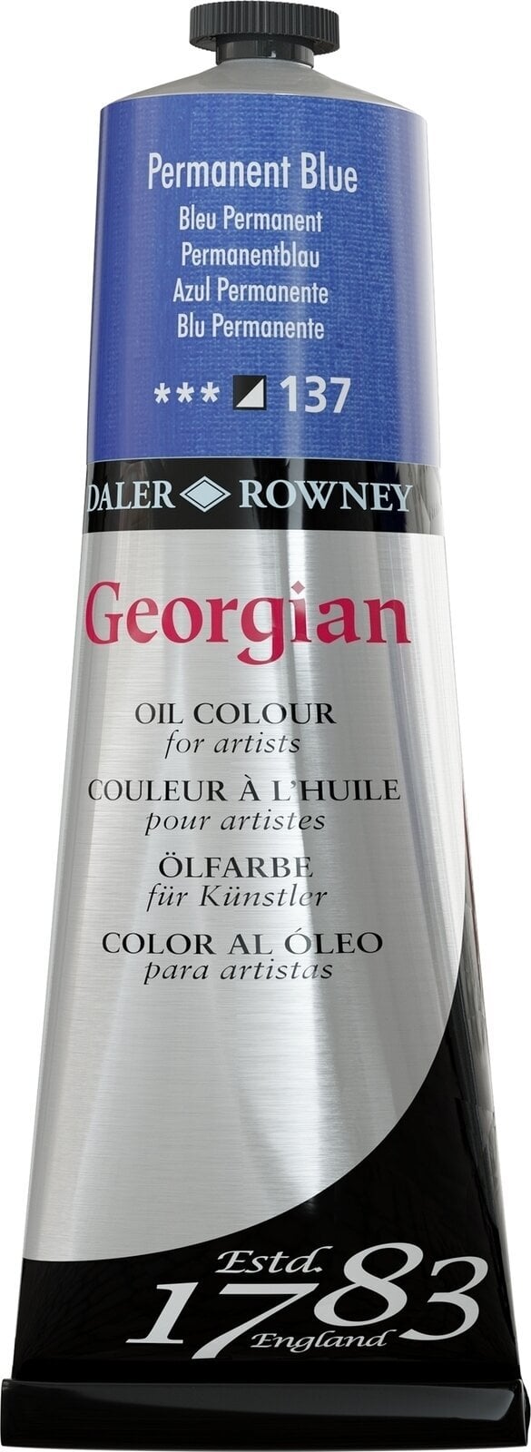 Tempera ad olio Daler Rowney Georgian Pittura a olio Permanent Blue 225 ml 1 pz