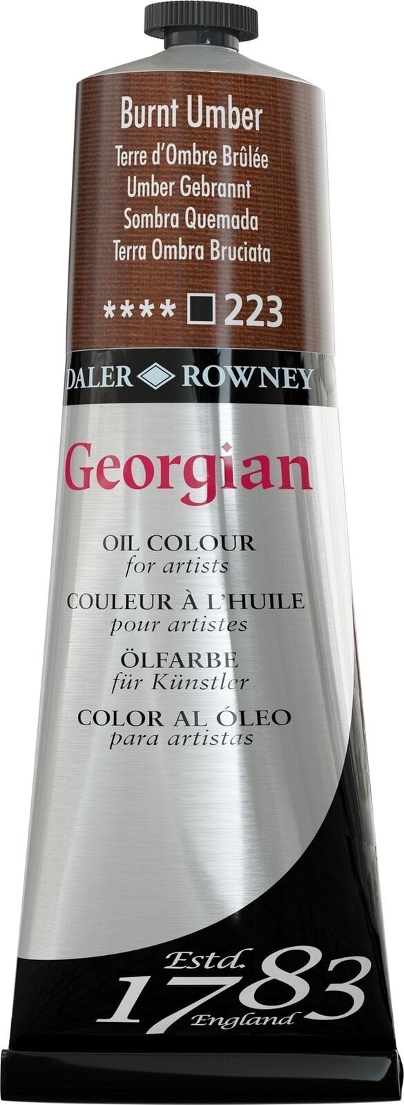 Cor de óleo Daler Rowney Georgian Tinta a óleo Burnt Umber 225 ml 1 un.