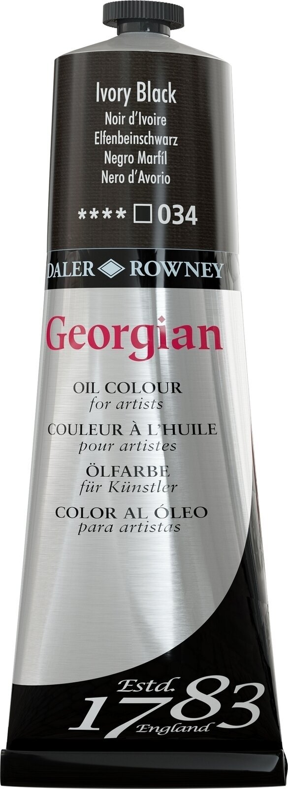 Culoare ulei Daler Rowney Georgian Vopsea cu ulei Fildeș Negru 225 ml 1 buc