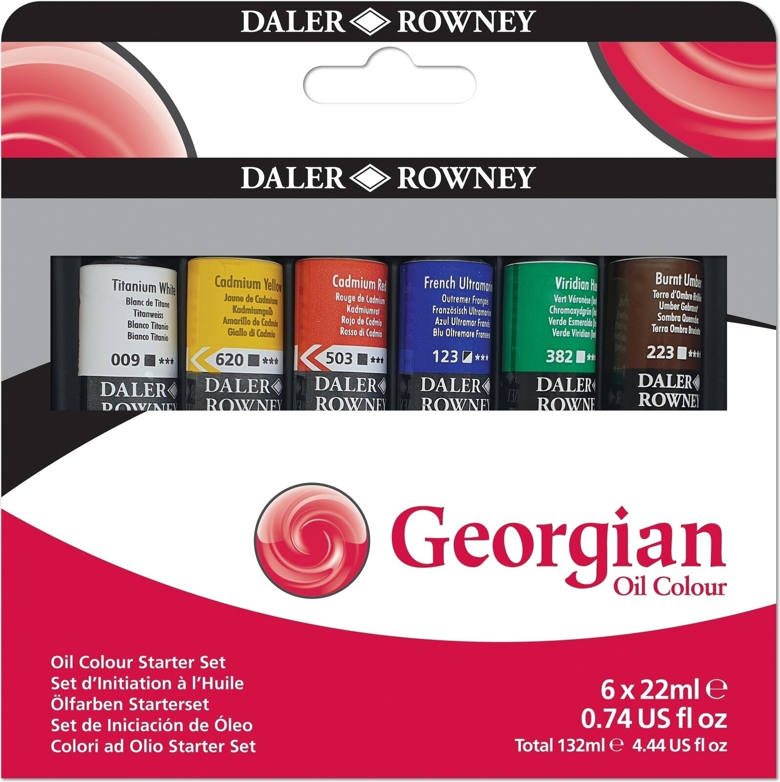 Tempera ad olio Daler Rowney Georgian Set di colori ad olio 6 x 22 ml
