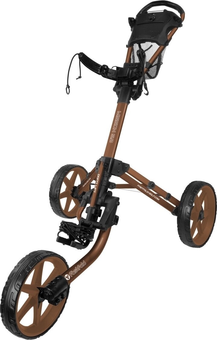 Ročni voziček za golf Fastfold Mission 5.0 Gold/Gold Ročni voziček za golf