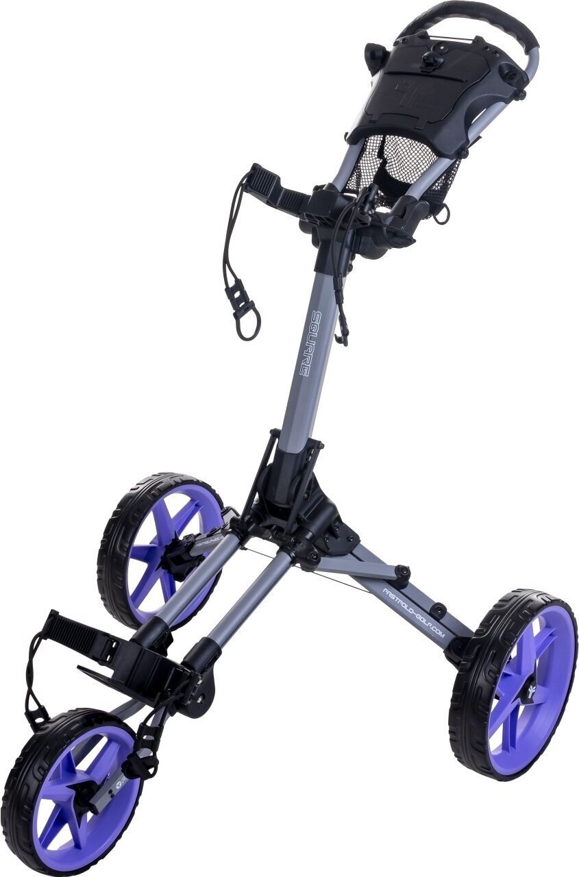 Manuální golfové vozíky Fastfold Square Grey/Purple Manuální golfové vozíky