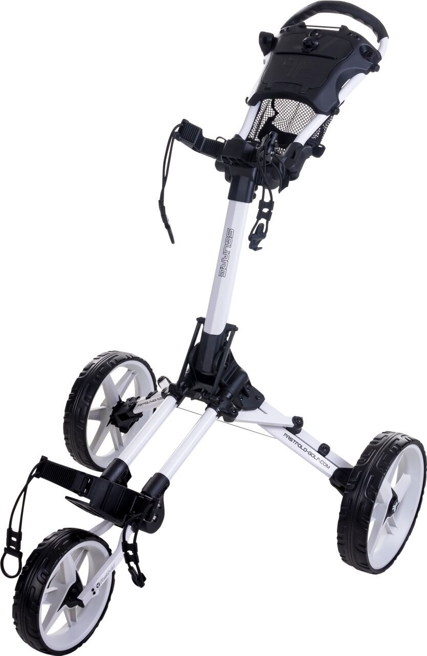 Ročni voziček za golf Fastfold Square White/White Ročni voziček za golf