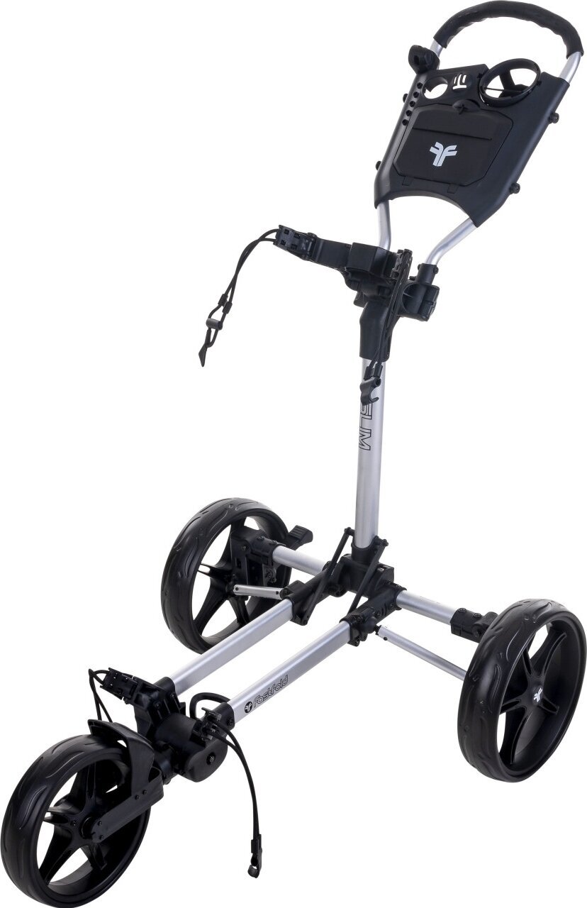 Ръчна количка за голф Fastfold Slim Silver/Black Ръчна количка за голф