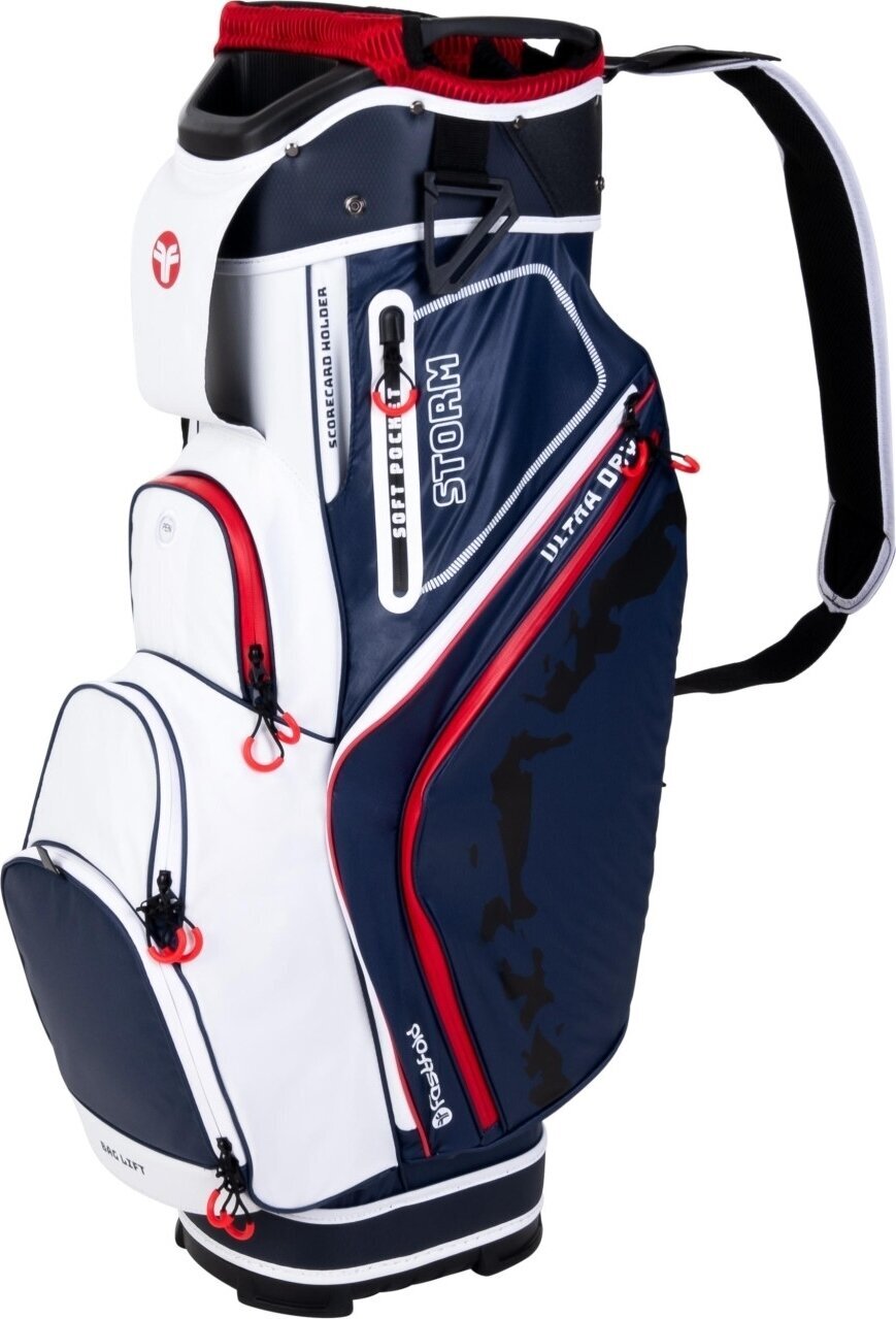 Borsa da golf Cart Bag Fastfold Storm Navy/White/Red Borsa da golf Cart Bag