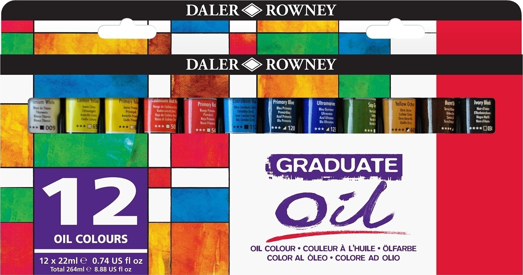 Olejová farba Daler Rowney Graduate Sada olejových farieb 12 x 22 ml
