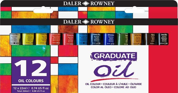 Tempera ad olio Daler Rowney Graduate Set di colori ad olio 12 x 22 ml - 1