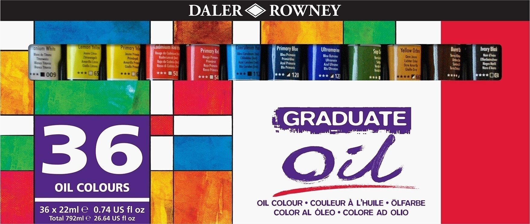 Oljna barva Daler Rowney Graduate Set oljnih barv 36 x 22 ml