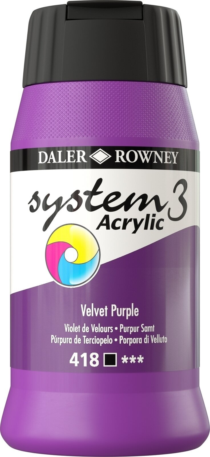 Akryylimaali Daler Rowney System3 Akryylimaali Velvet Purple 500 ml 1 kpl