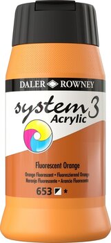 Akrylfärg Daler Rowney System3 Akrylfärg Fluorescent Orange 500 ml 1 st - 1