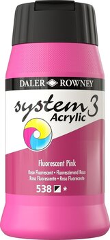 Colore acrilico Daler Rowney System3 Colori acrilici Fluorescent Pink 500 ml 1 pz - 1
