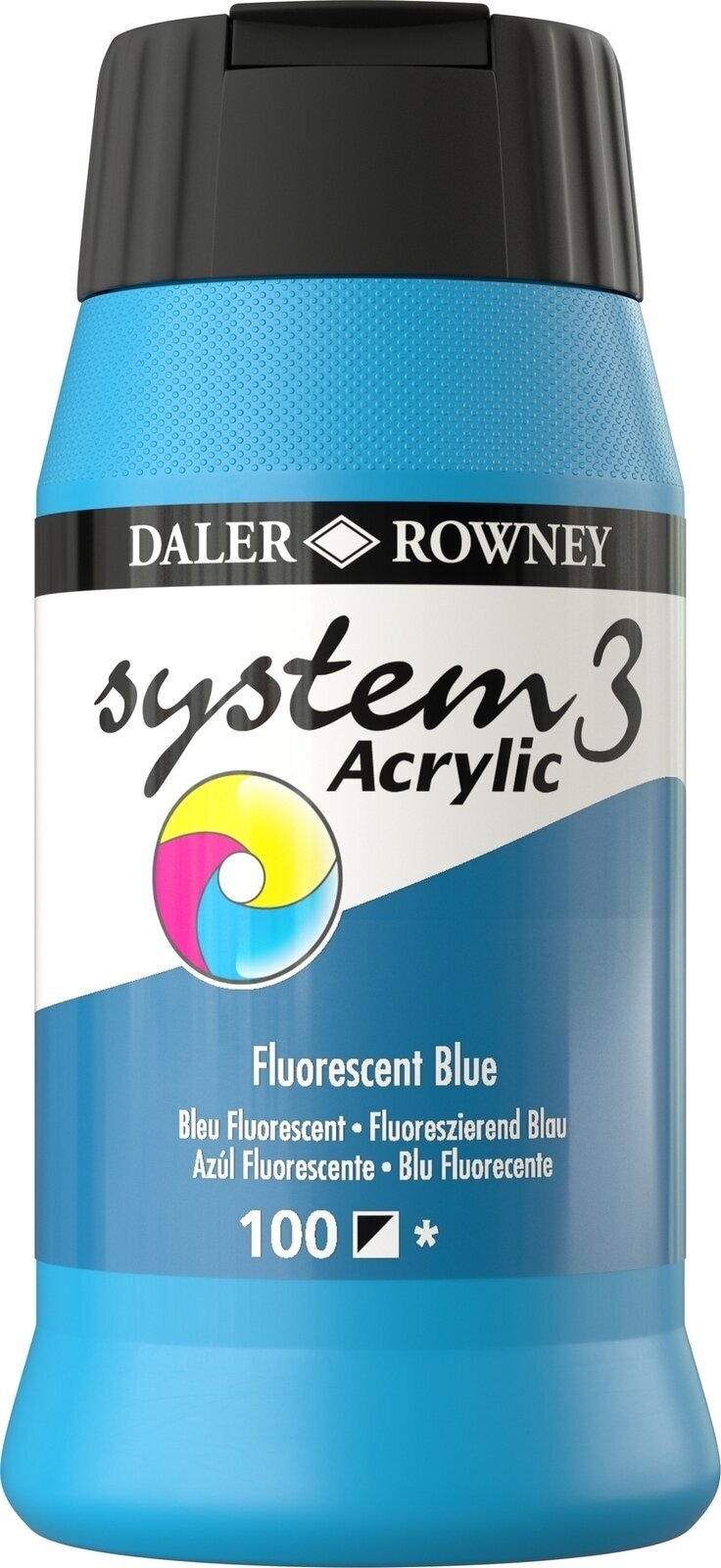Akrylmaling Daler Rowney System3 Akrylmaling Fluorescent Blue 500 ml 1 stk.