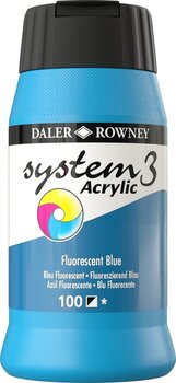 Colore acrilico Daler Rowney System3 Colori acrilici Fluorescent Blue 500 ml 1 pz - 1