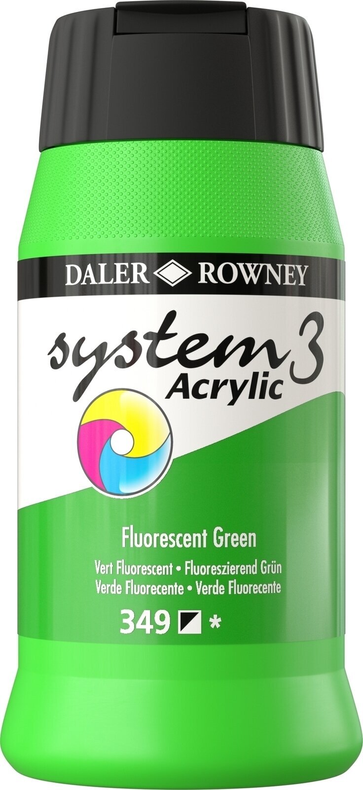 Culoare acrilică Daler Rowney System3 Vopsea acrilică Fluorescent Green 500 ml 1 buc