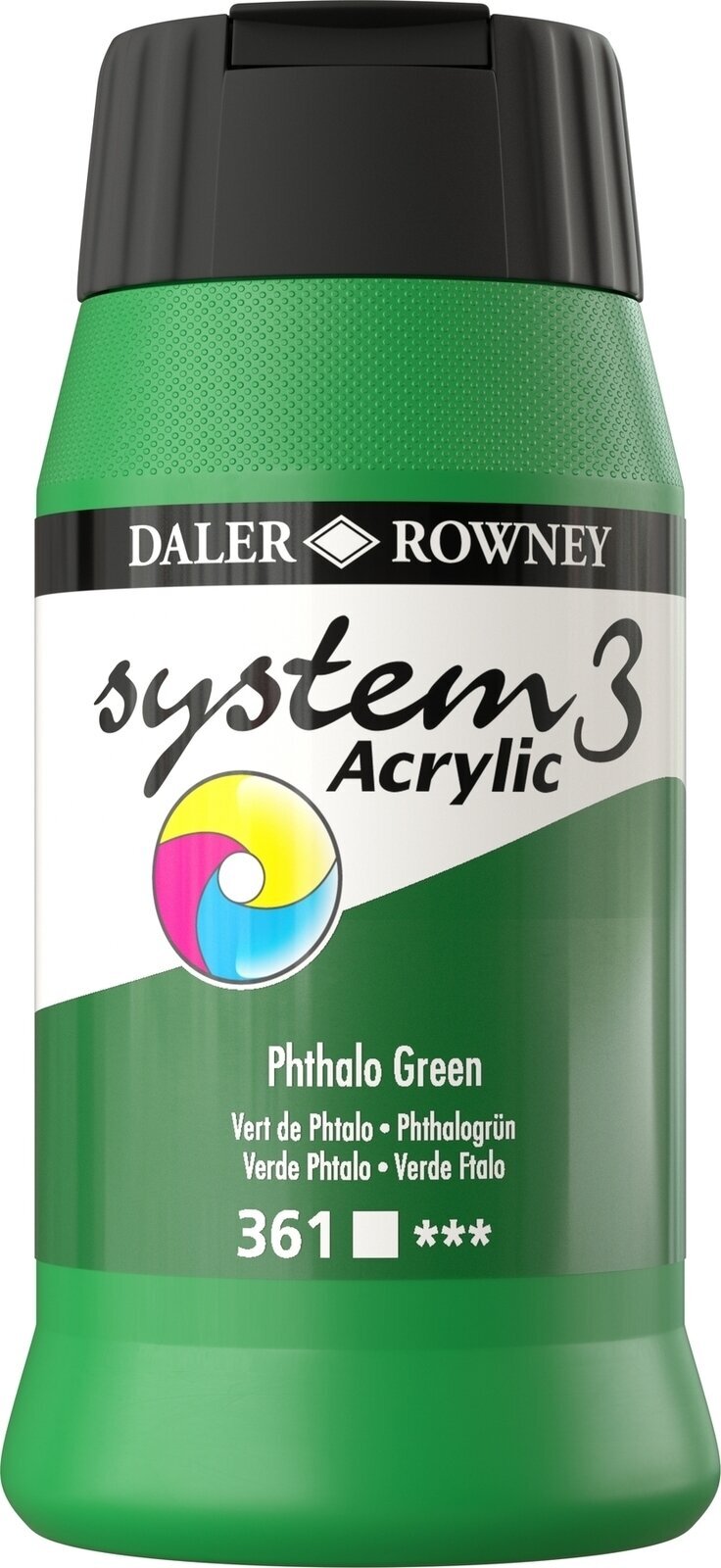 Culoare acrilică Daler Rowney System3 Vopsea acrilică Phthalo Green 500 ml 1 buc
