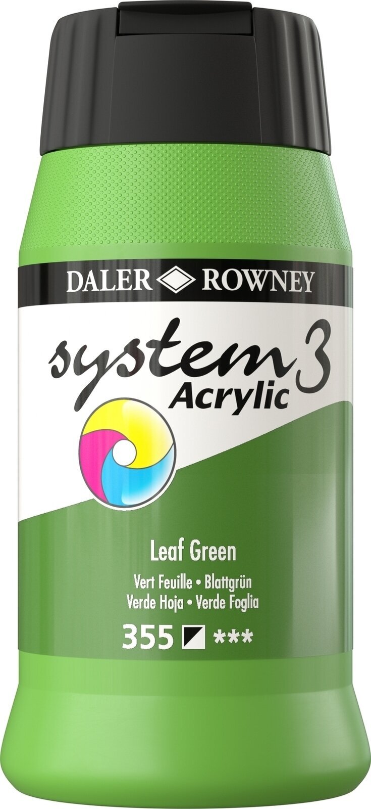 Colore acrilico Daler Rowney System3 Colori acrilici Leaf Green 500 ml 1 pz