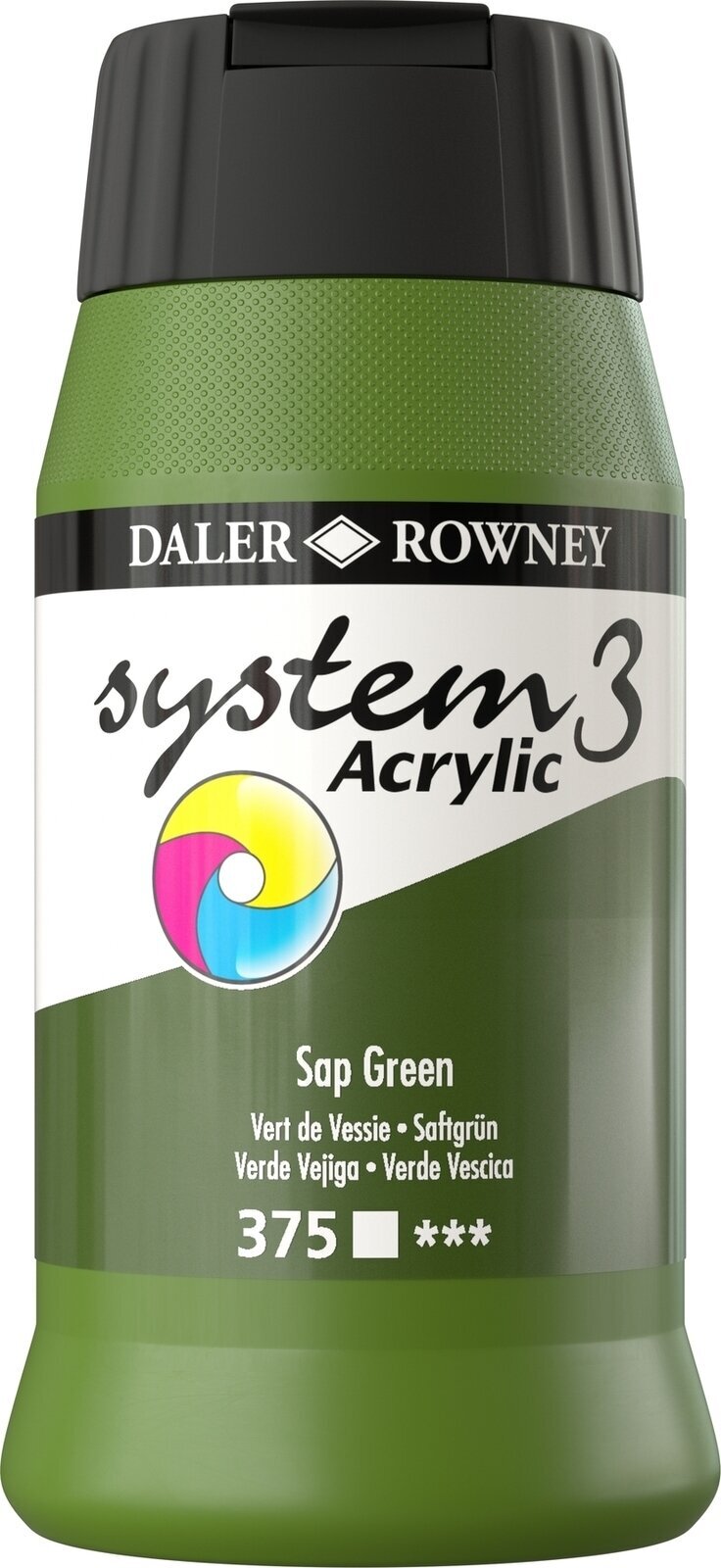 Colore acrilico Daler Rowney System3 Colori acrilici Sap Green 500 ml 1 pz