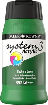 Colore acrilico Daler Rowney System3 Colori acrilici Hooker's Green 500 ml 1 pz - 1