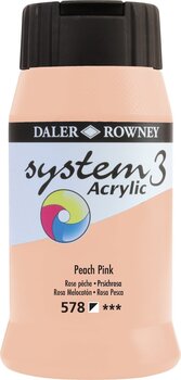 Pintura acrílica Daler Rowney System3 Acrylic Paint Peach Pink 500 ml 1 pc - 1