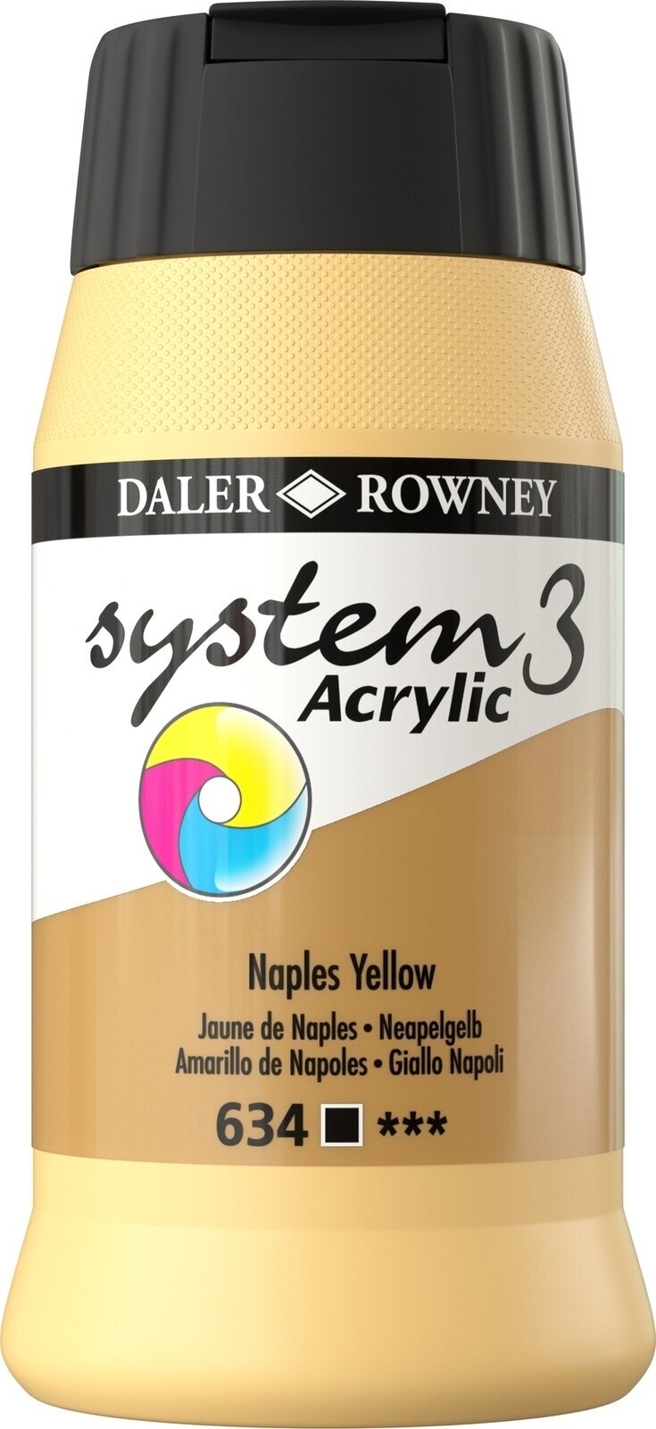 Colore acrilico Daler Rowney System3 Colori acrilici Naples Yellow 500 ml 1 pz
