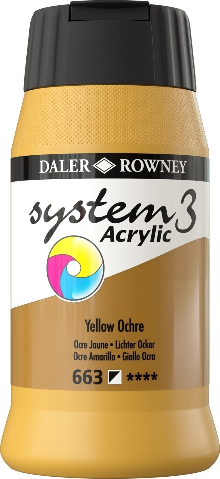Akryylimaali Daler Rowney System3 Akryylimaali Yellow Ochre 500 ml 1 kpl